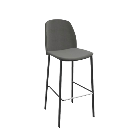 Olivia - Tabouret de bar en tissu avec pieds métal