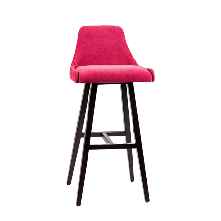 Lars diamant - Tabouret de bar en tissu dos matelassé pieds bois