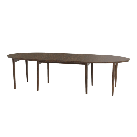 SM78 - Table de salle à manger ovale scandinave en bois avec allonges