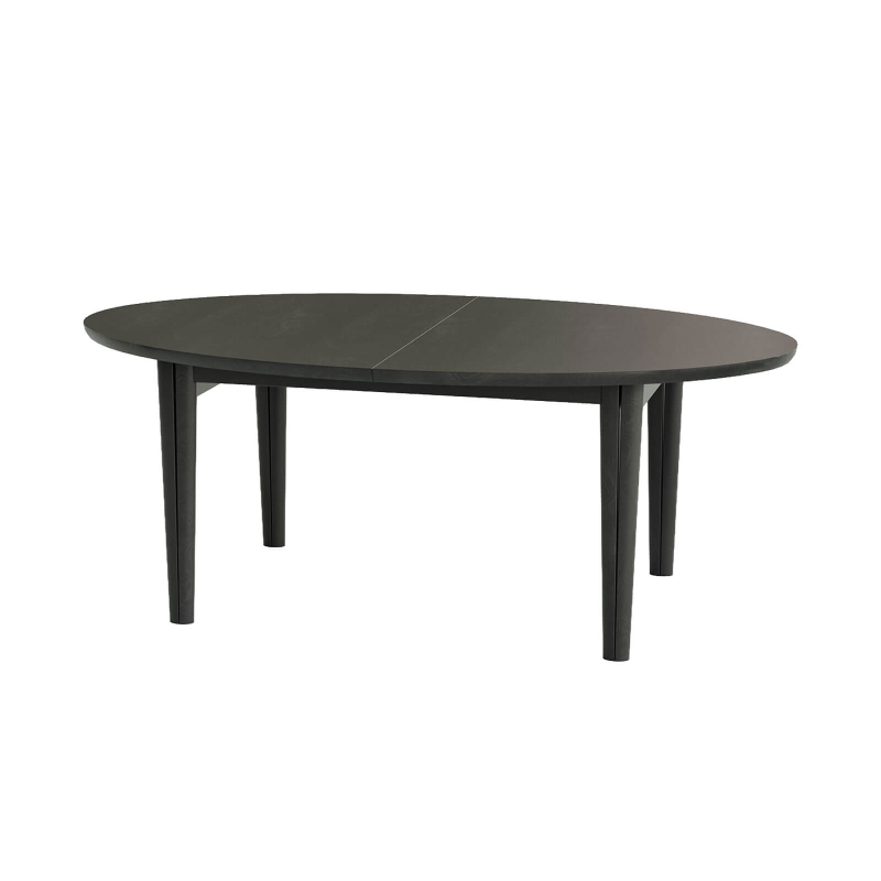 SM78 - Table de salle à manger ovale scandinave en bois avec allonges
