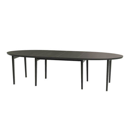 SM78 - Table de salle à manger ovale scandinave en bois avec allonges