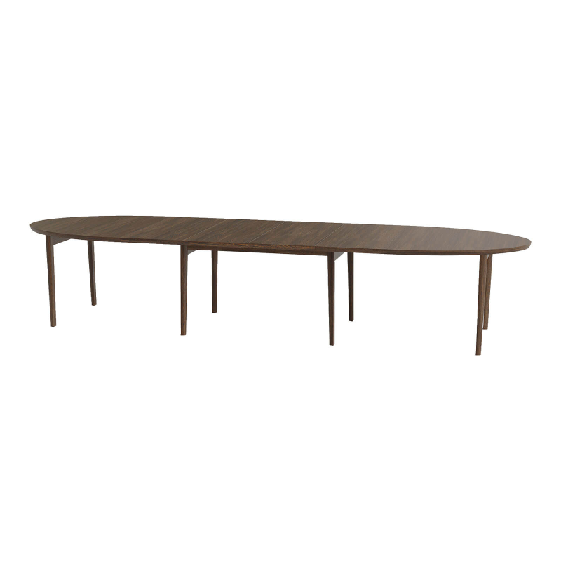 SM78 - Table de salle à manger ovale scandinave en bois avec allonges