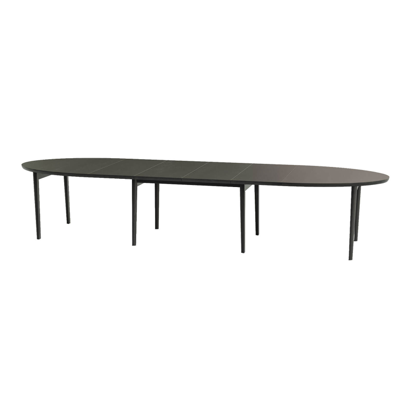 SM78 - Table de salle à manger ovale scandinave en bois avec allonges