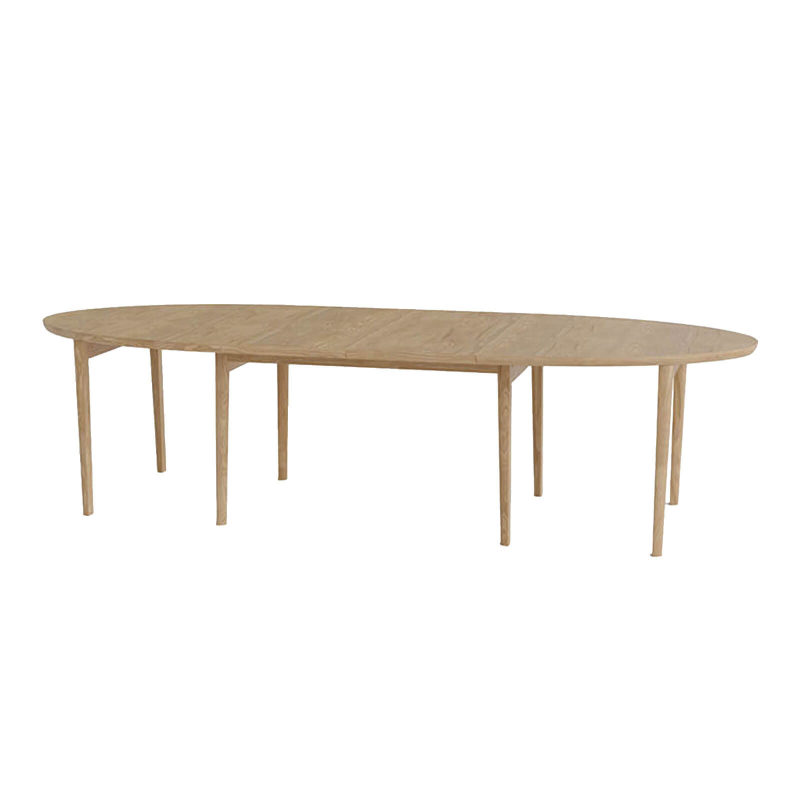 SM78 - Table ovale extensible en bois massif fabriquée au Danemark
