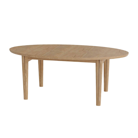 SM78 - Table ovale extensible en bois massif fabriquée au Danemark