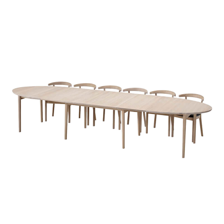 SM78 - Table ovale extensible en bois massif fabriquée au Danemark
