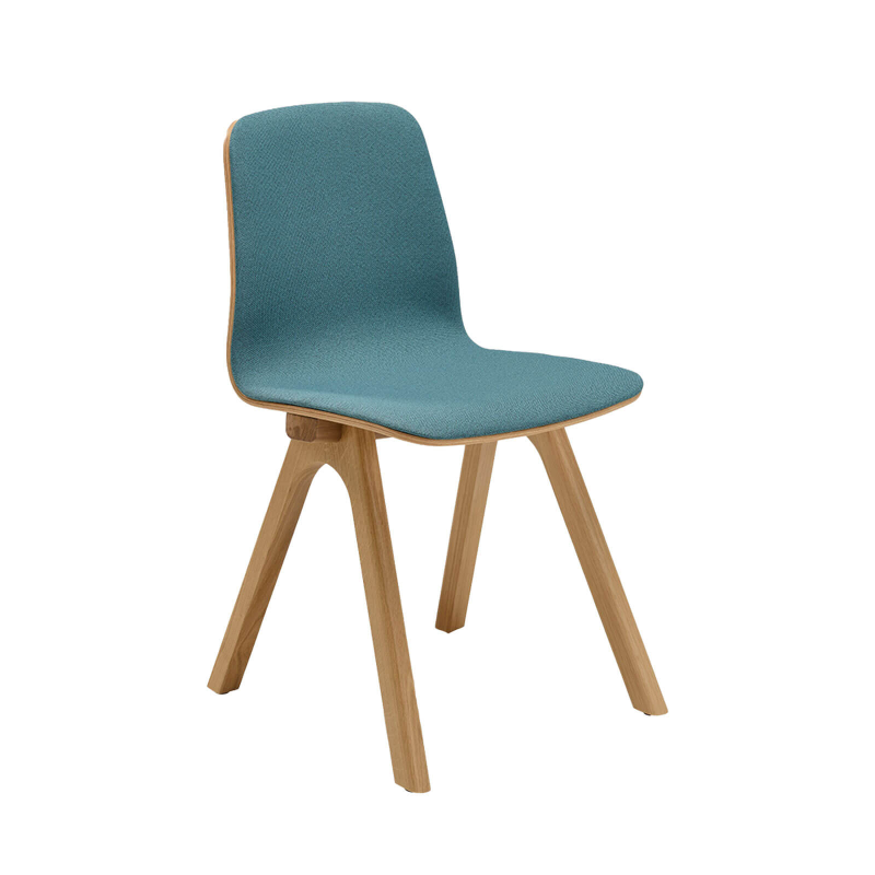 Chevron - Chaise design en tissu et pieds bois