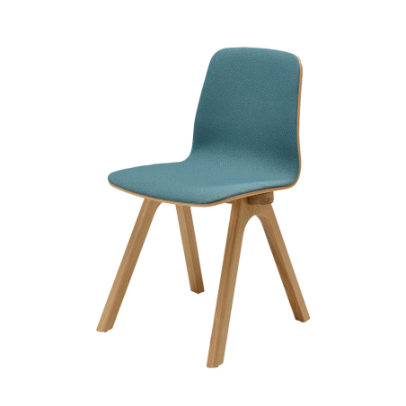 Chevron - Chaise design en tissu et pieds bois