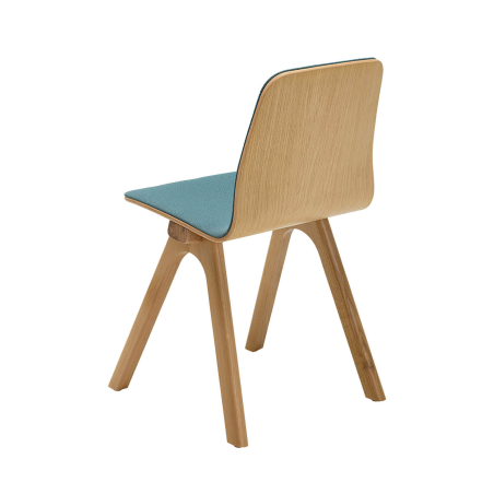 Chevron - Chaise design en tissu et pieds bois