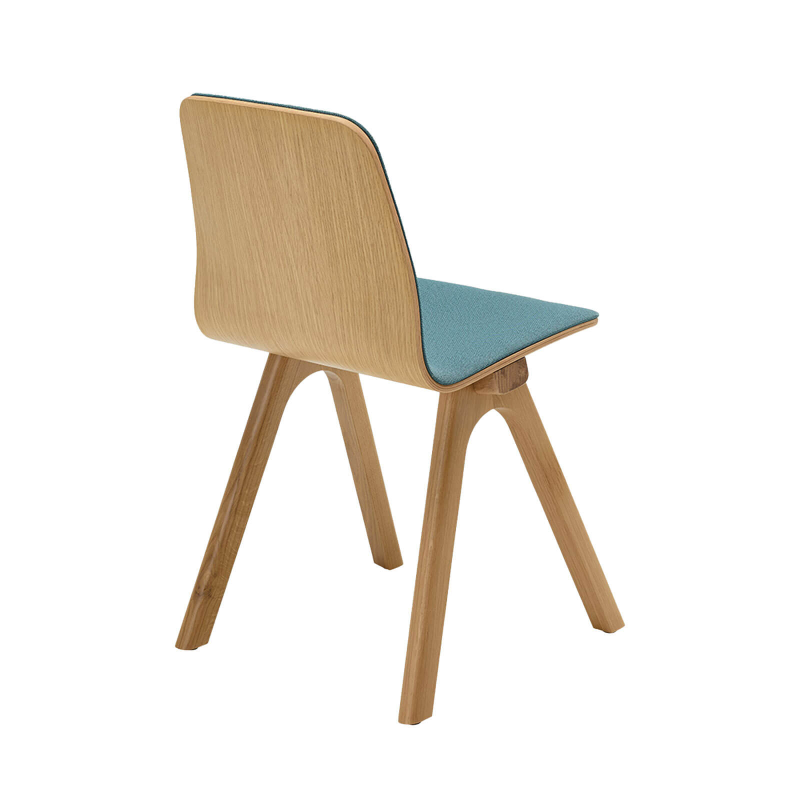 Chevron - Chaise design en tissu et pieds bois