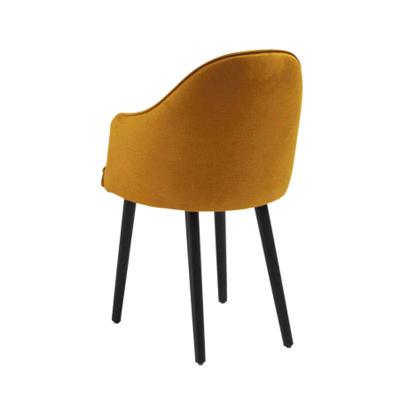 Bistrot - Fauteuil confortable en tissu et pieds bois