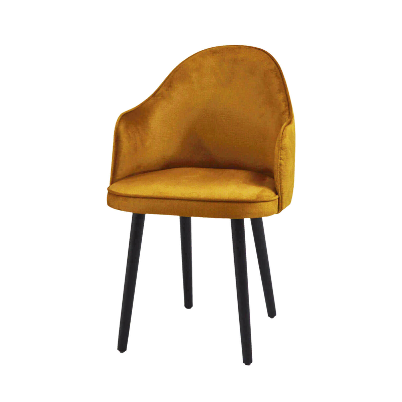 Bistrot - Fauteuil confortable en tissu et pieds bois