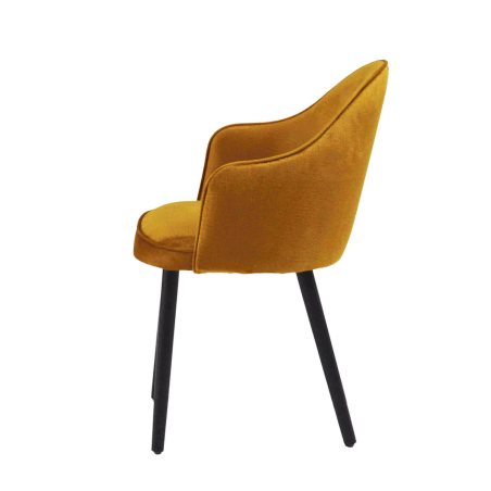 Bistrot - Fauteuil confortable en tissu et pieds bois