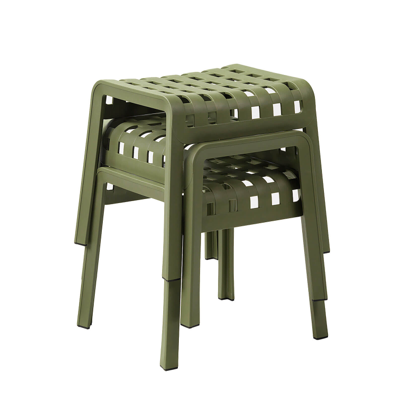 Poggio - Tabouret bas design empilable en polypropylène