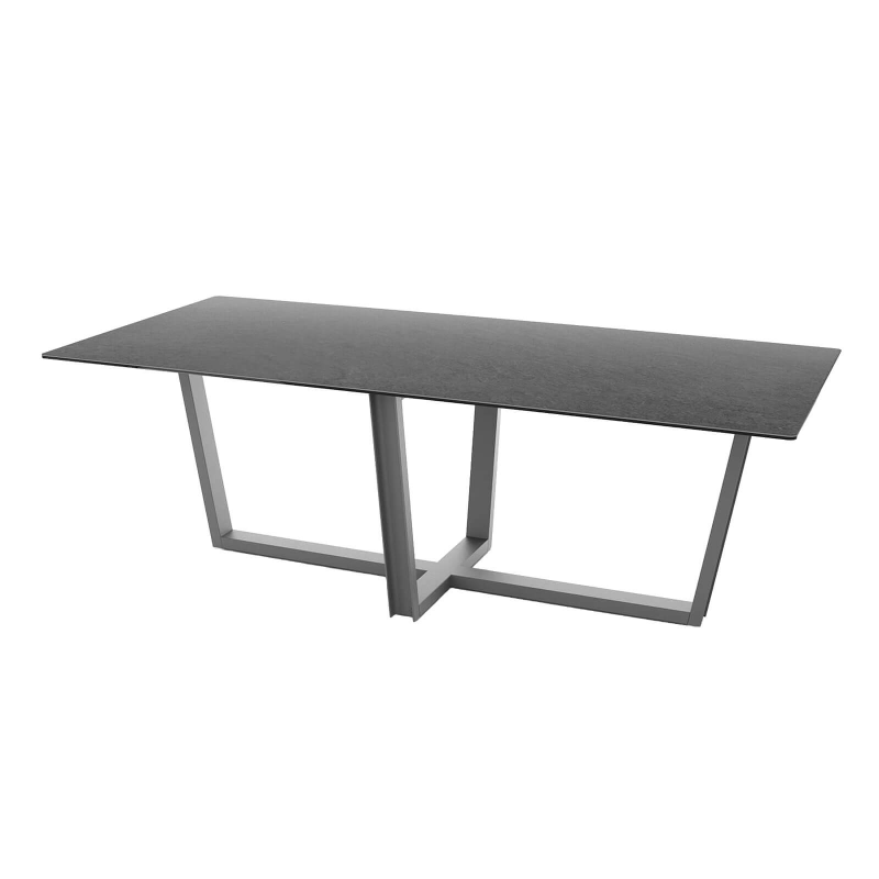 Viktor - Table de séjour design en céramique rectangulaire pieds en métal