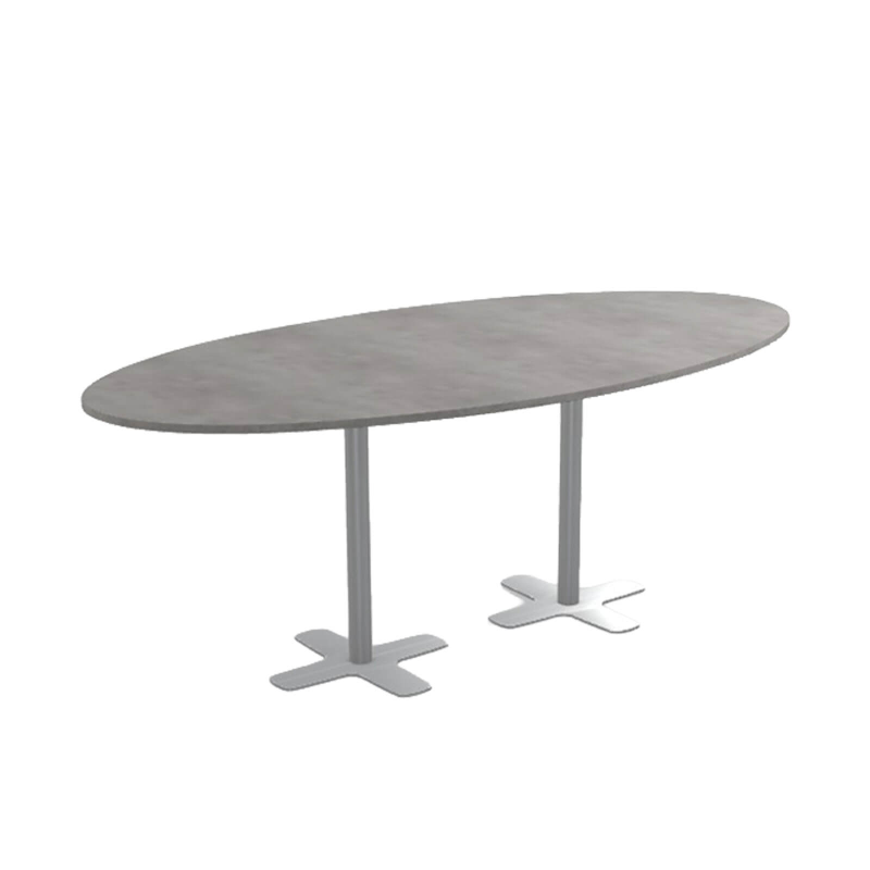 Spinner 2 - Table hauteur 90 cm ovale en stratifié avec deux pieds