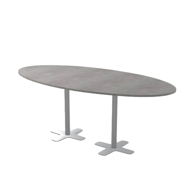 Spinner 2 - Table hauteur 90 cm ovale en stratifié avec deux pieds
