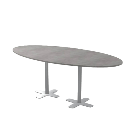 Spinner 2 - Table hauteur 90 cm ovale en stratifié avec deux pieds