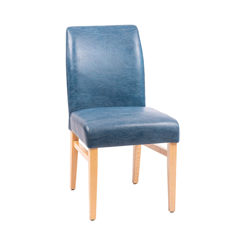 Fritz Line 40 - Chaise rembourrée avec dos matelassé et pieds en bois