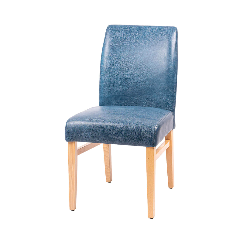 Fritz Line 40 - Chaise rembourrée avec dos matelassé et pieds en bois