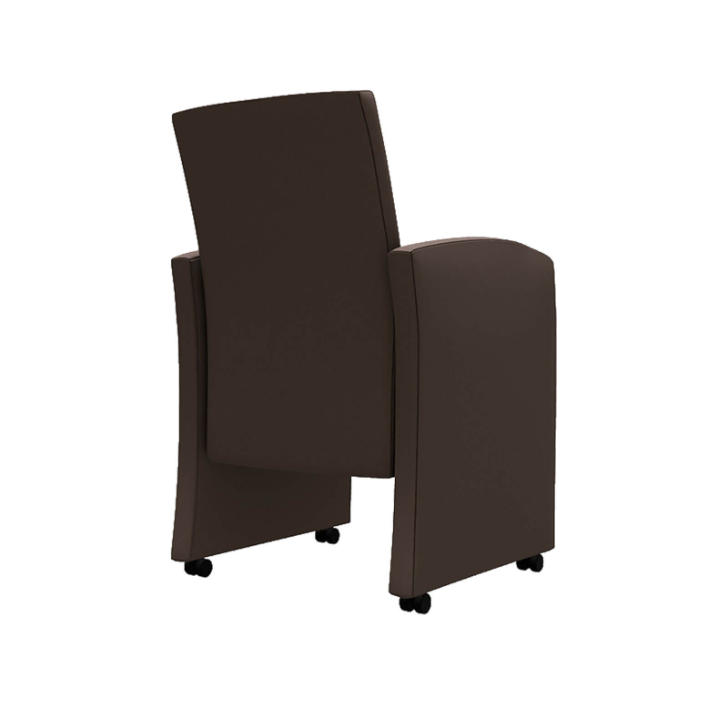 Sarah - Fauteuil de table rembourré en synthétique avec roulettes