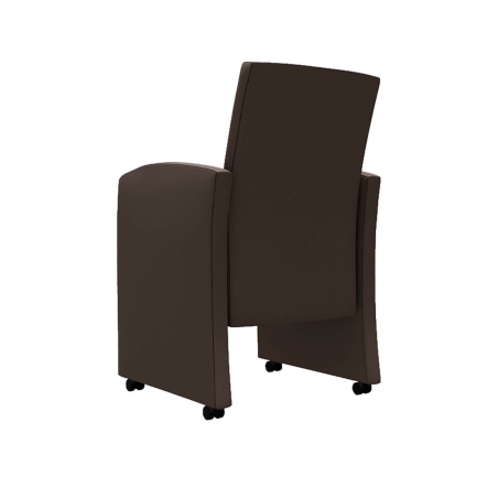 Sarah - Fauteuil de table rembourré en synthétique avec roulettes