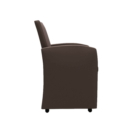 Sarah - Fauteuil de table rembourré en synthétique avec roulettes