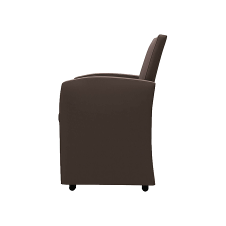 Sarah - Fauteuil de table rembourré en synthétique avec roulettes