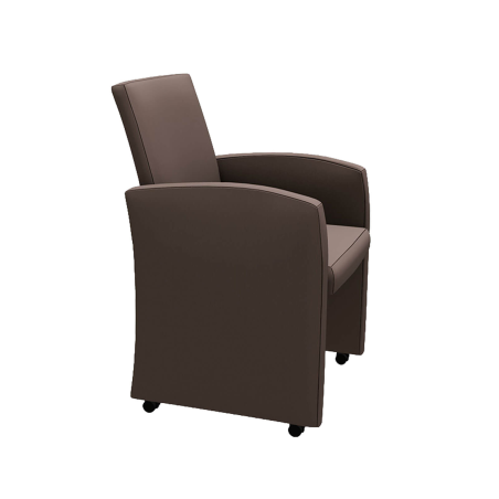Sarah - Fauteuil de table rembourré en synthétique avec roulettes