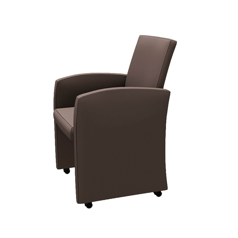 Sarah - Fauteuil de table rembourré en synthétique avec roulettes