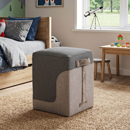 Piaf - Pouf carré bicolore...