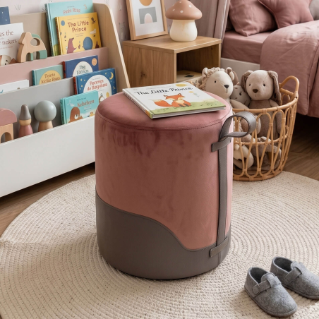 Edith - Pouf rond bicolore...