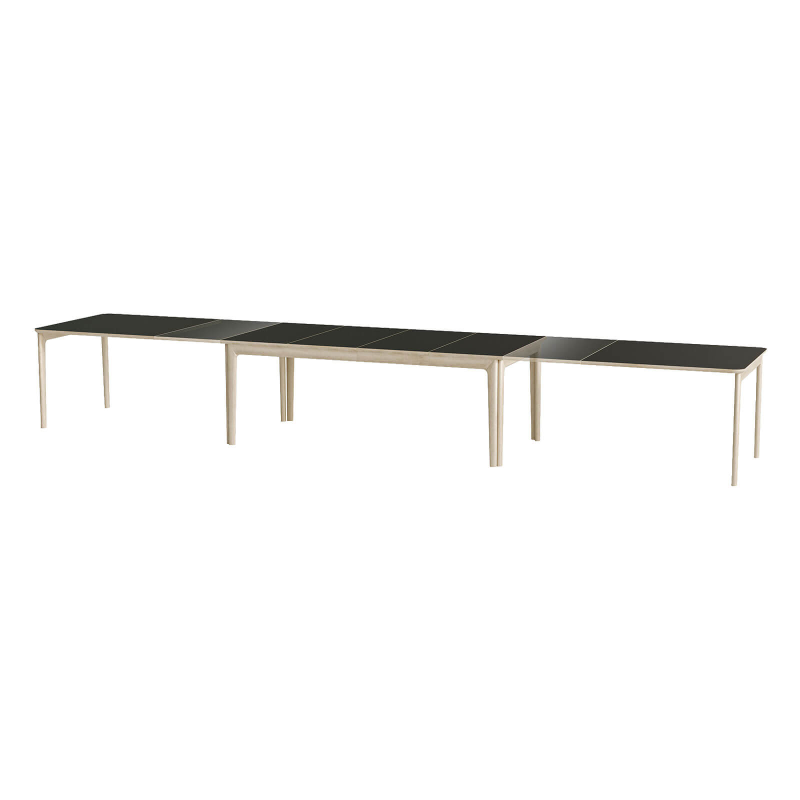 SM26/27 - Table danoise extensible en bois massif et en stratifié noir