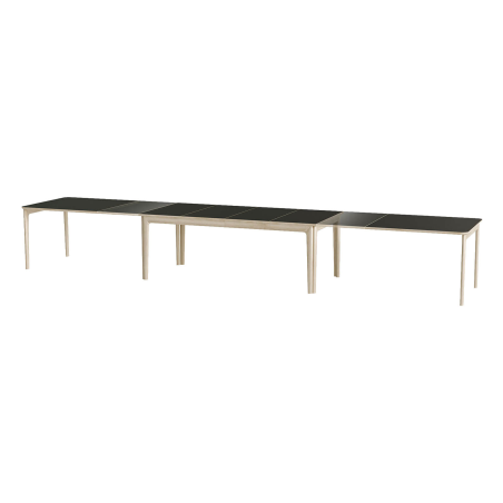 SM26/27 - Table danoise extensible en bois massif et en stratifié noir