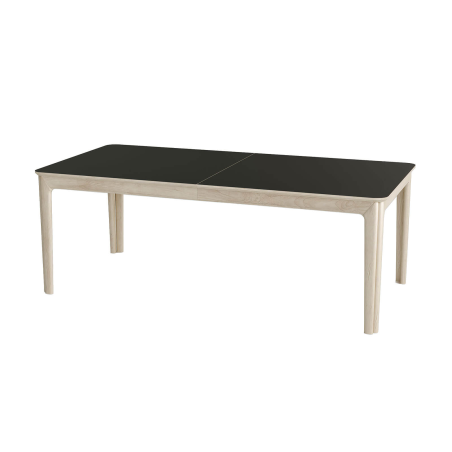 SM26/27 - Table danoise extensible en bois massif et en stratifié noir