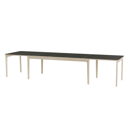 SM26/27 - Table danoise extensible en bois massif et en stratifié noir