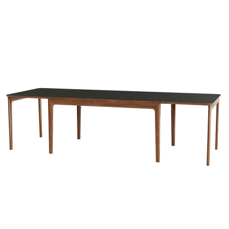 SM26/27 - Table danoise extensible en bois massif et en stratifié noir