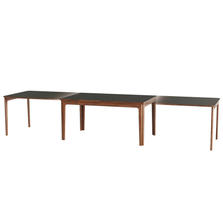 SM26/27 - Table danoise extensible en bois massif et en stratifié noir