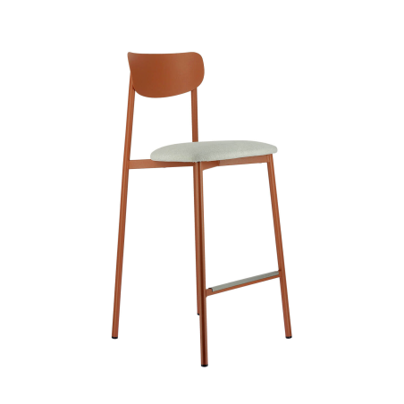 Colette Carrier® - Tabouret snack français en métal avec assise en tissu