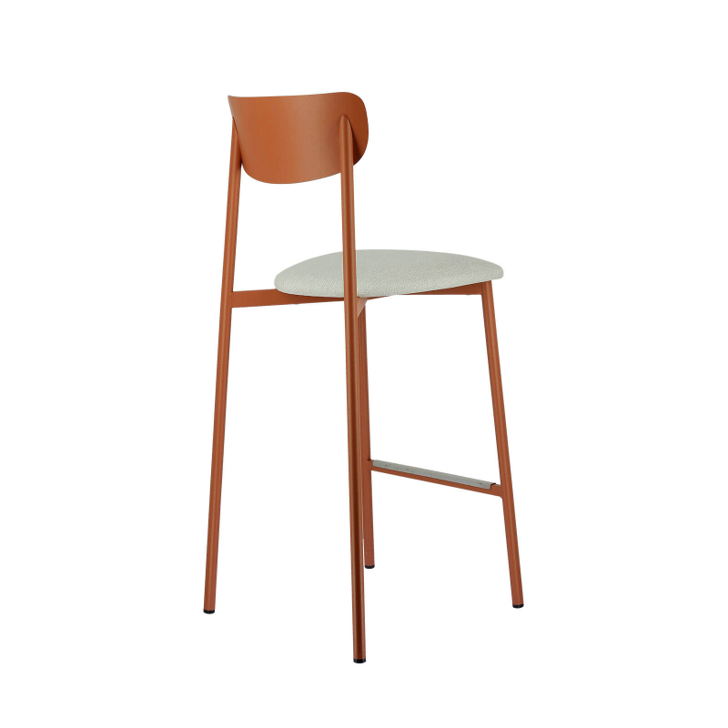 Colette Carrier® - Tabouret snack français en métal avec assise en tissu