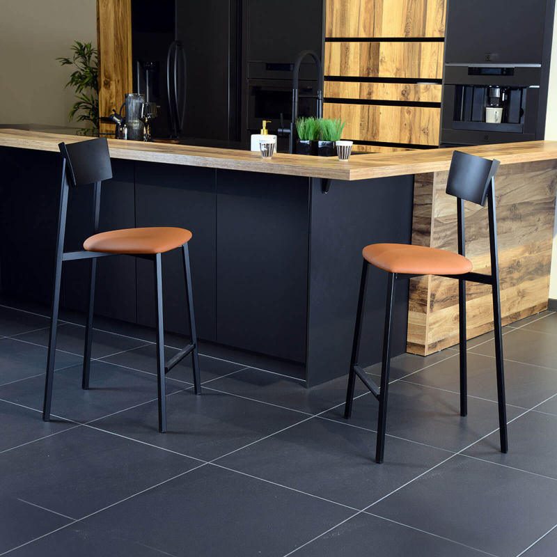 Anémone Carrier ® - Tabouret snack contemporain en métal de fabrication française