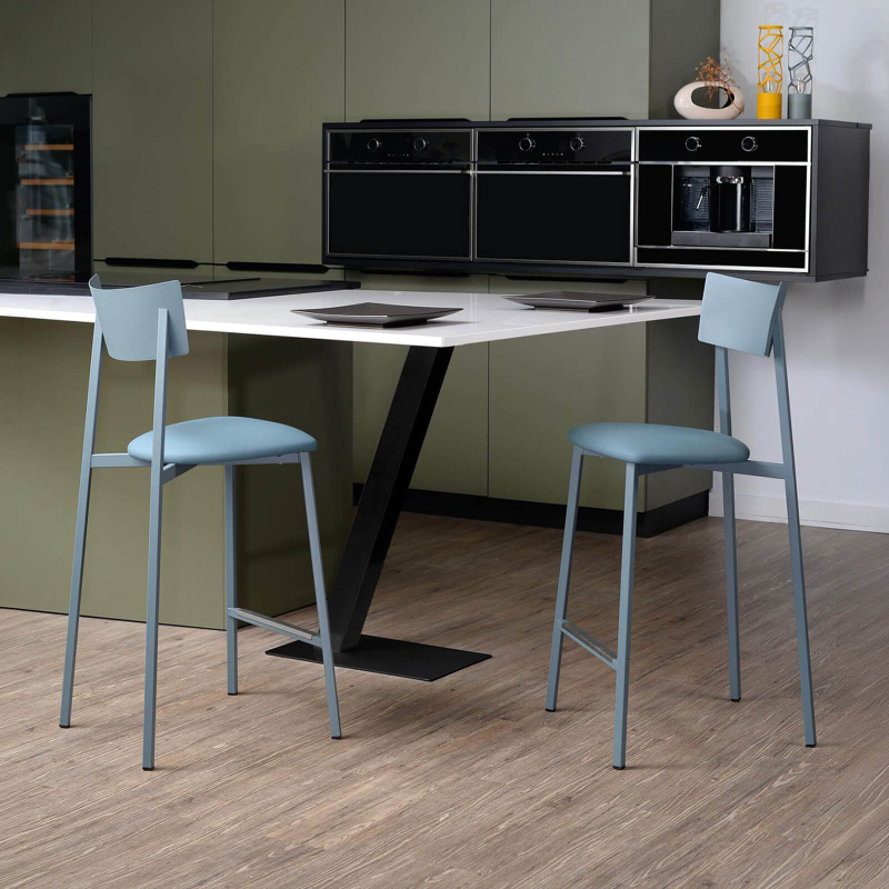 Anémone Carrier ® - Tabouret snack contemporain en métal de fabrication française