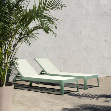 Plano - Chaise longue de jardin empilable