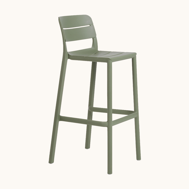 Cassia - Tabouret de bar de jardin empilable en polypropylène 