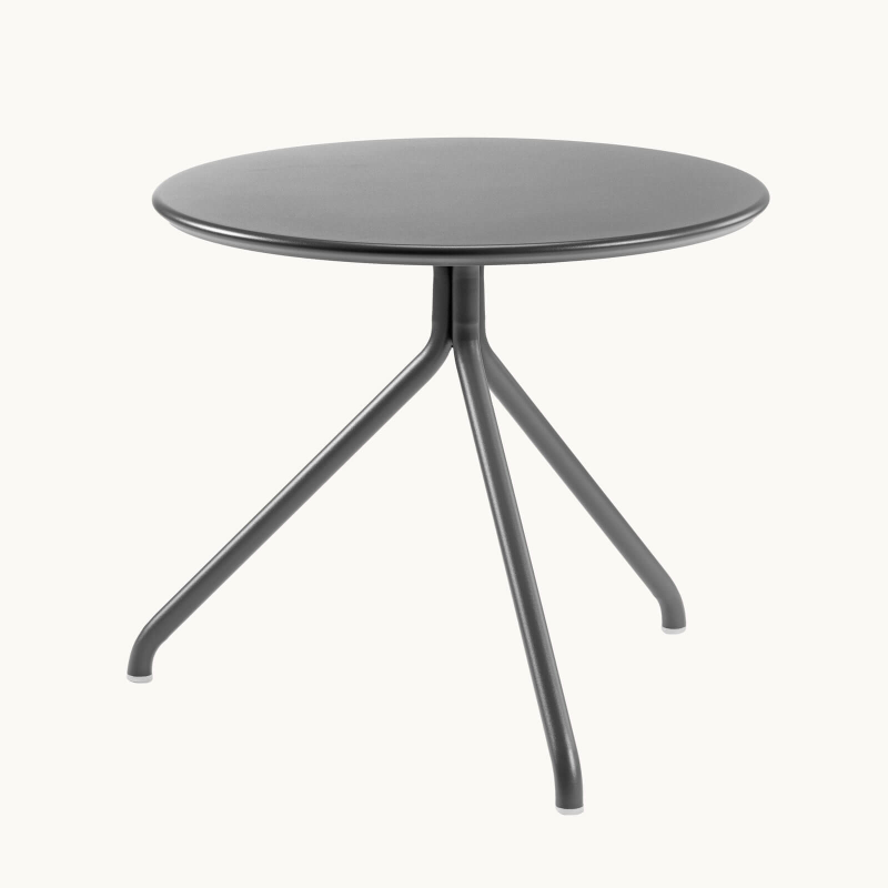 LOL - Table d'appoint de jardin ronde italienne en métal plateau composite