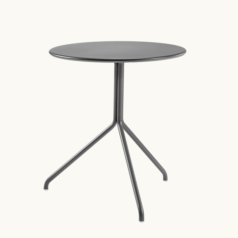 LOL - Table de jardin ronde en métal et plateau composite fabriquée en Italie