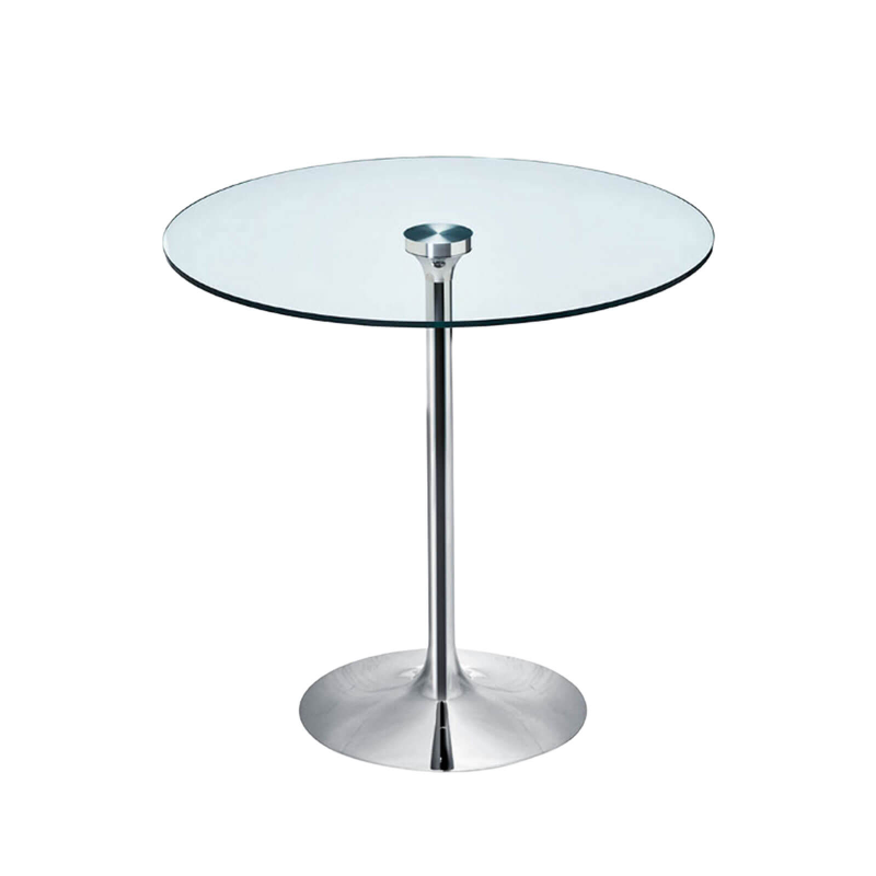 Infinity Midj® - Table ronde pied central en verre et métal