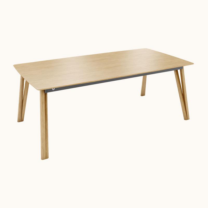 Rennes Mobitec® - Table moderne en bois massif pieds épingle
