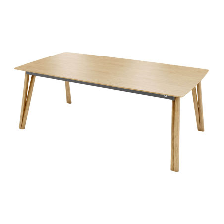Rennes Mobitec® - Table moderne en bois massif pieds épingle