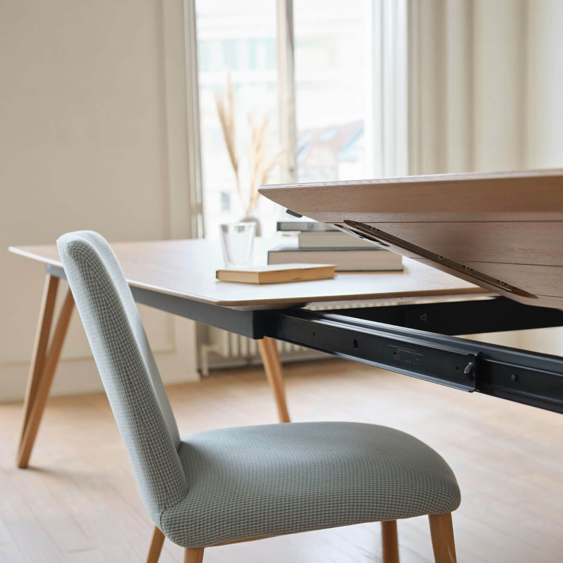 Rennes Mobitec® - Table en bois massif extensible pieds épingle